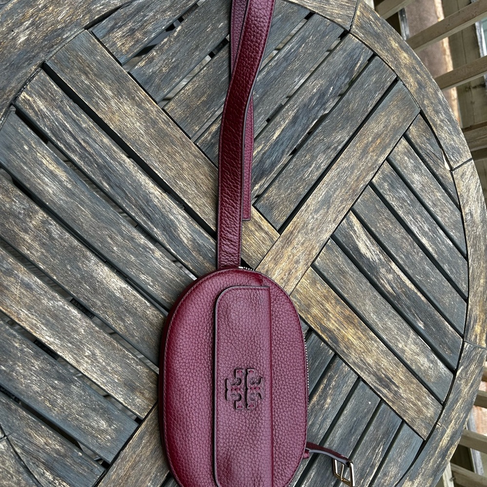 Tory Burch Deep Red Leather Pouch
